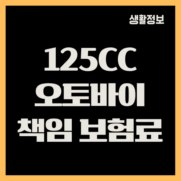 125cc 오토바이 책임 보험료 견적 비교하세요!