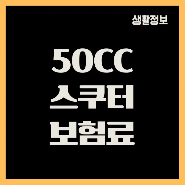 50cc 스쿠터 보험료 비교 견적, 보험 가입 전에 알아야 하는 것