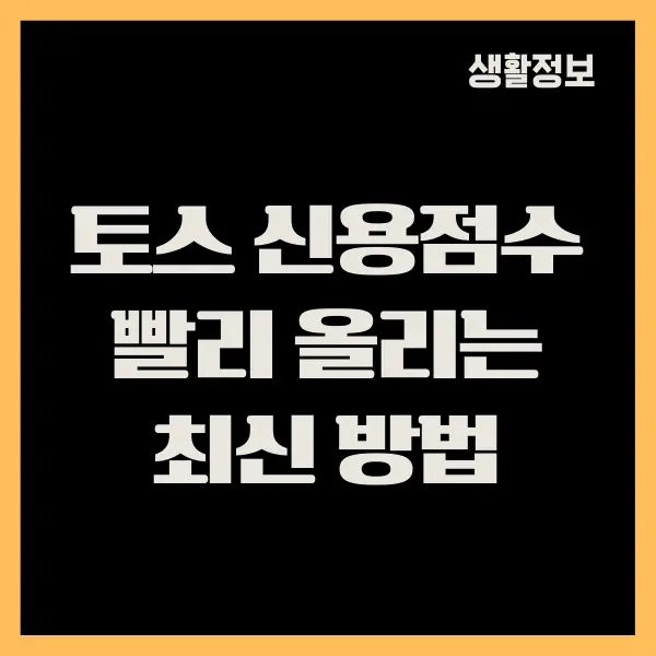 토스 신용점수 조회, 신용점수 올리는 쉬운 방법